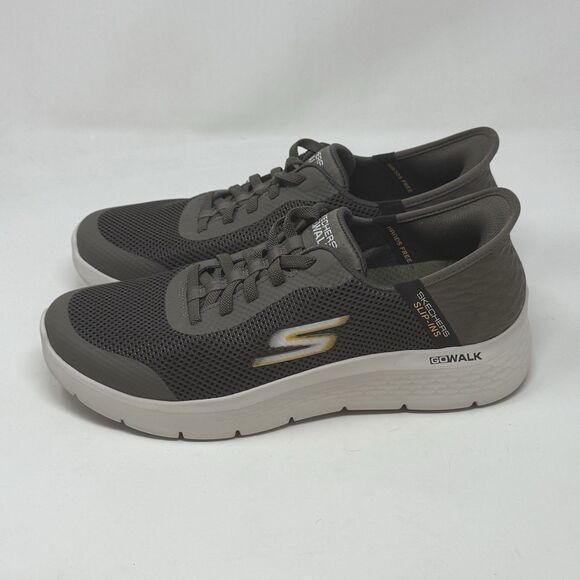 Skechers Go Walk Flex Shoes Mens 9 Extra Wide Fit Brown Hands Free Slip Ins - Picture 4 of 16